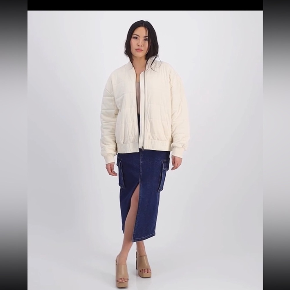 Denim Cargo Maxi Skirt